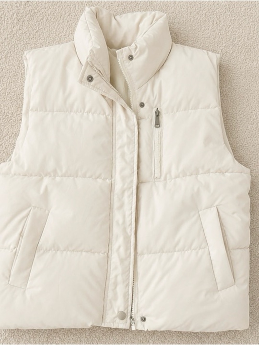 Lululemon Cream Puffer Vest - Sleeveless Quilted Jacket